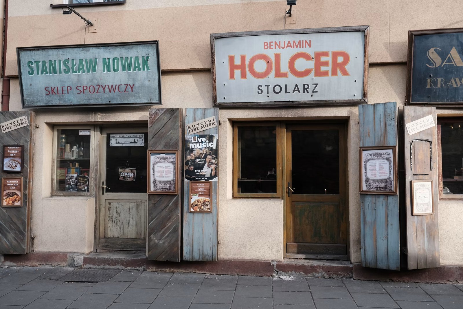 Shops on Szeroka Street in Krakow's Jewish Quarter, Kazimierz